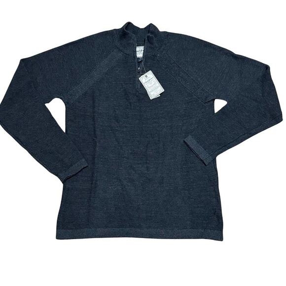 FLAG & ANTHEM Mens 1/4 Zip Pullover Sweater Gray Heather 100% Cotton NWT S - Picture 1 of 5